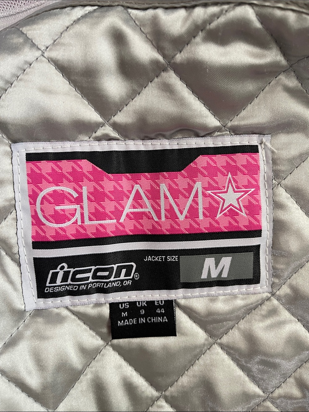 ICON Pink and White Bomber Motorcycle Jacket - Picture 2 of 4